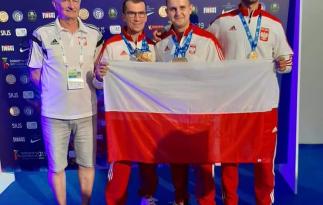 Na fotografii od lewej: trener kadry Andrzej Kijowski, Tomasz Bartnik, Marcin Majka, Daniel Romańczyk