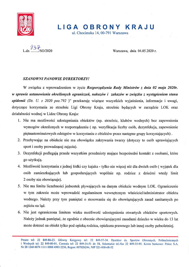 Informacja wyjaśniająca Prezesa LOK 1