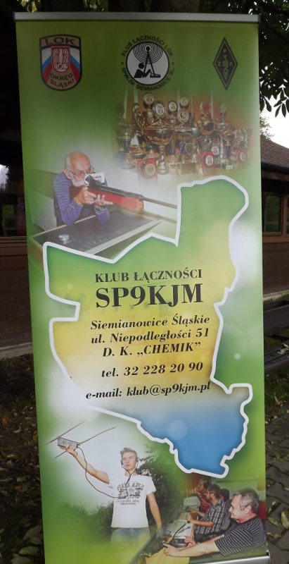 Baner Klubu łączności SP9KJM w Siemianowicach Śl.