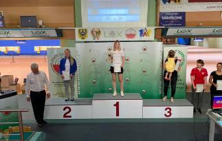 od lewej na podium: Jolanta Tabaka (Tarcza Goleniów), Katarzyna Komorowska (Społem Łódź), Paula Wrońska (Lider Amicus Lębork), Agnieszka Nagay (Społem Łódź), Sylwia Bogacka (Gwardia Zielona Góra) 