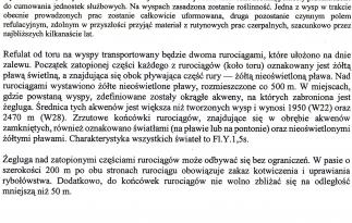 Opis wykonywanych prac i oznaczenia toru wodnego