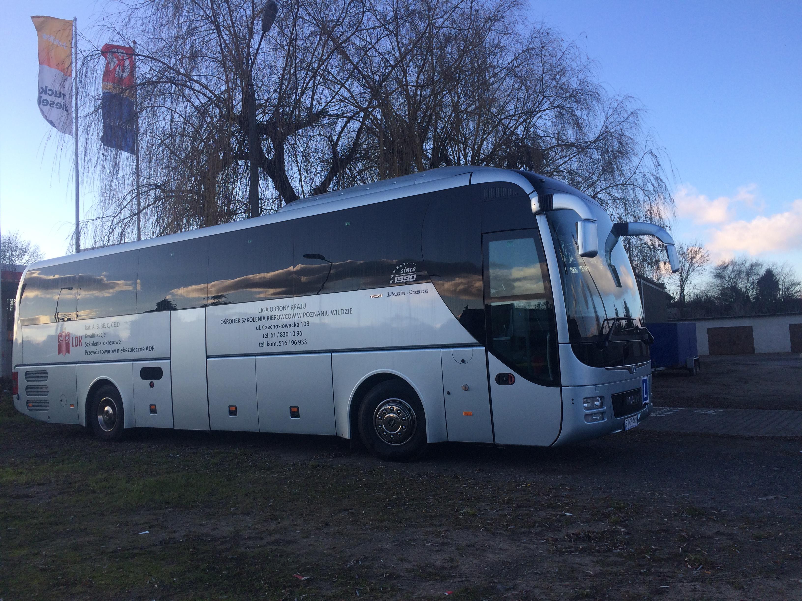 Na kategorię D szkolimy na autobusie MAN LIONS COACH